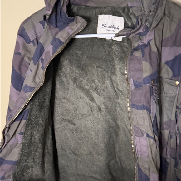 Snobbish Collection Camouflage Hooded Fleece Lined Coat Jacket Women’s Size XL - Picture 7 of 10